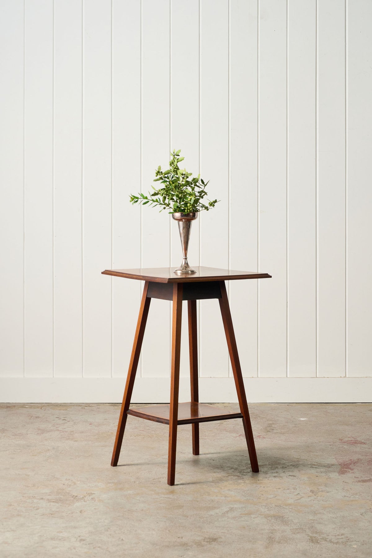 Edwardian Floral Inlaid Side Table with Crossbanded Edge (c. 1900)