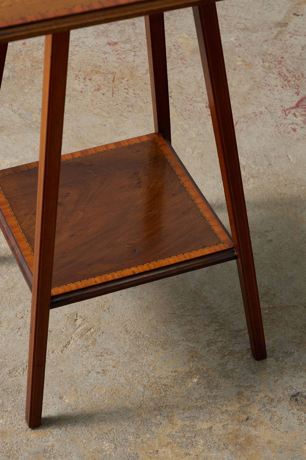 Edwardian Floral Inlaid Side Table with Crossbanded Edge (c. 1900)