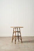 Load image into Gallery viewer, 19th Century 3-Tier English Tortoise Bamboo Side Table with Original Lacquer + Floral Decoration

