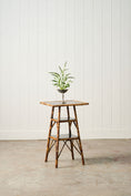 Load image into Gallery viewer, 19th Century 3-Tier English Tortoise Bamboo Side Table with Original Lacquer + Floral Decoration
