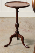 Load image into Gallery viewer, Vintage English Mahogany Wine Table with Line + Dot Rim (c. 1930s)
