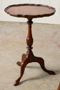 Load image into Gallery viewer, Antique English Burl Walnut Piecrust Tripod Wine Table
