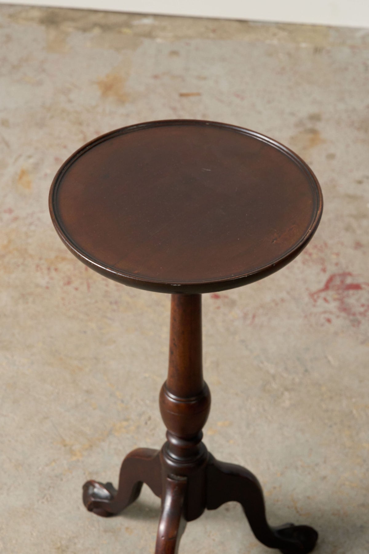 Petite Antique English Mahogany Wine Table with Claw Feet