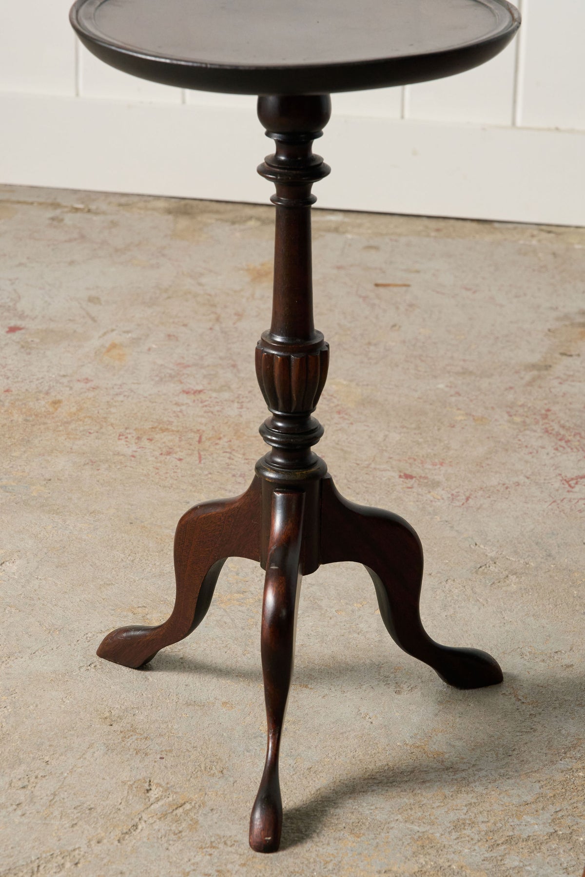 Vintage English Mahogany Wine Table with Beveled Lip Edge (c. 1930)