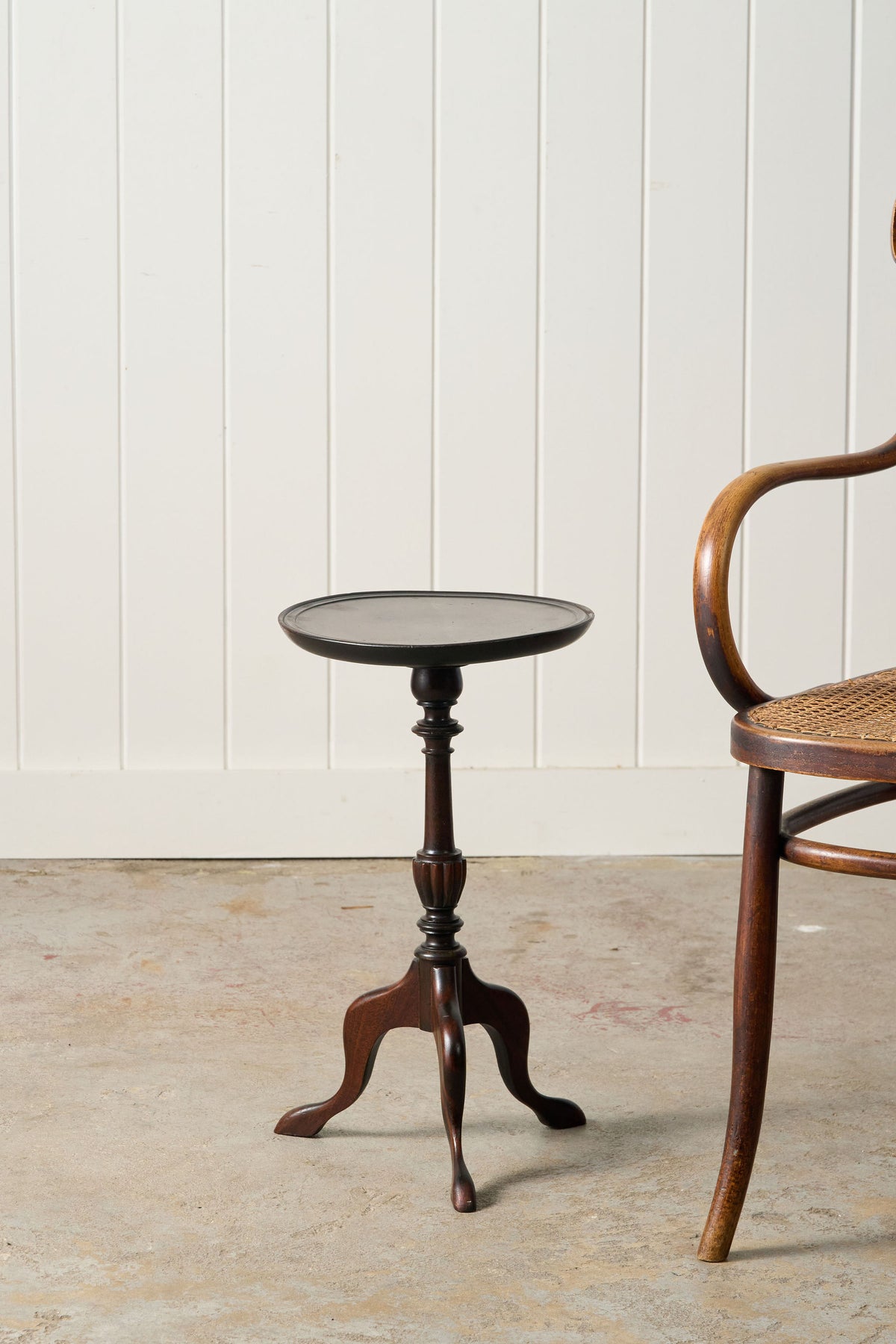 Vintage English Mahogany Wine Table with Beveled Lip Edge (c. 1930)