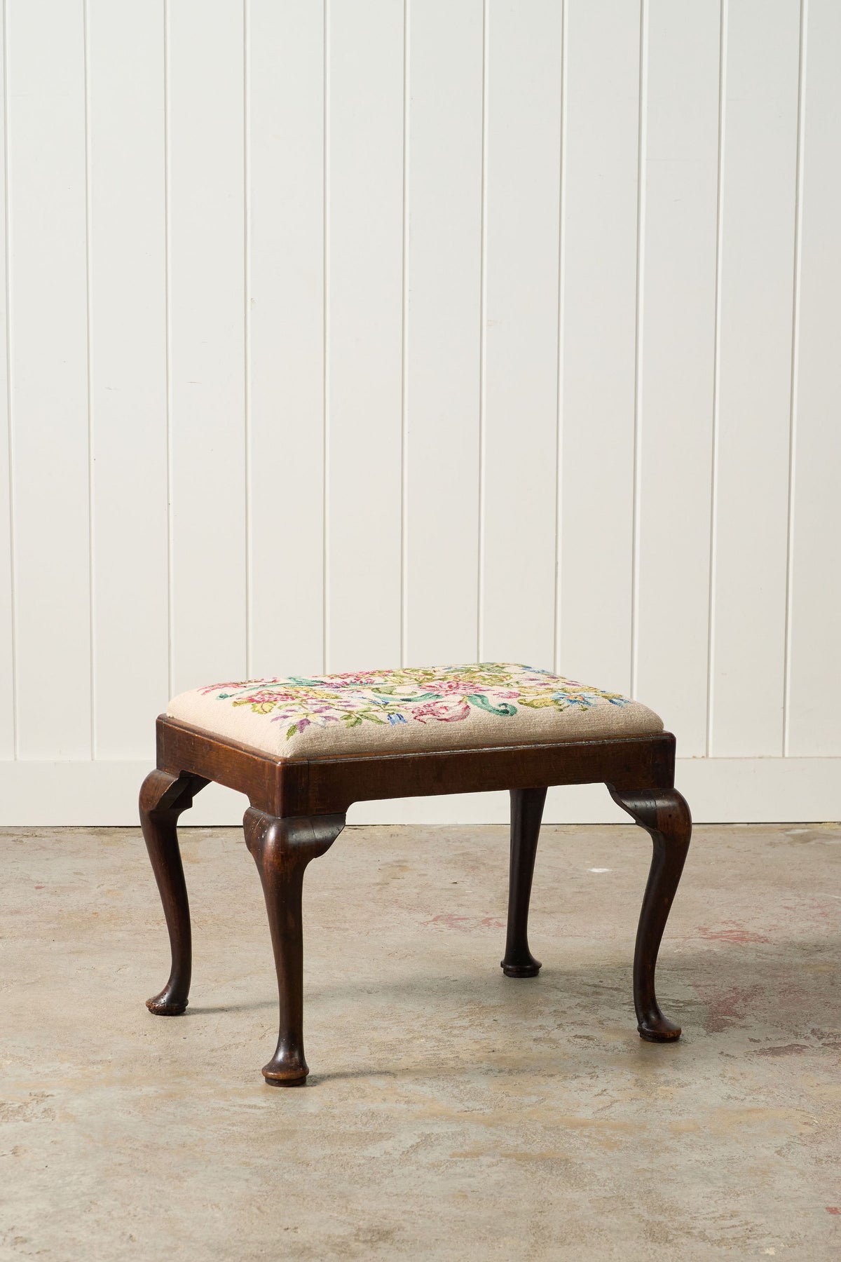 Georgian Stool with Floral Needlework