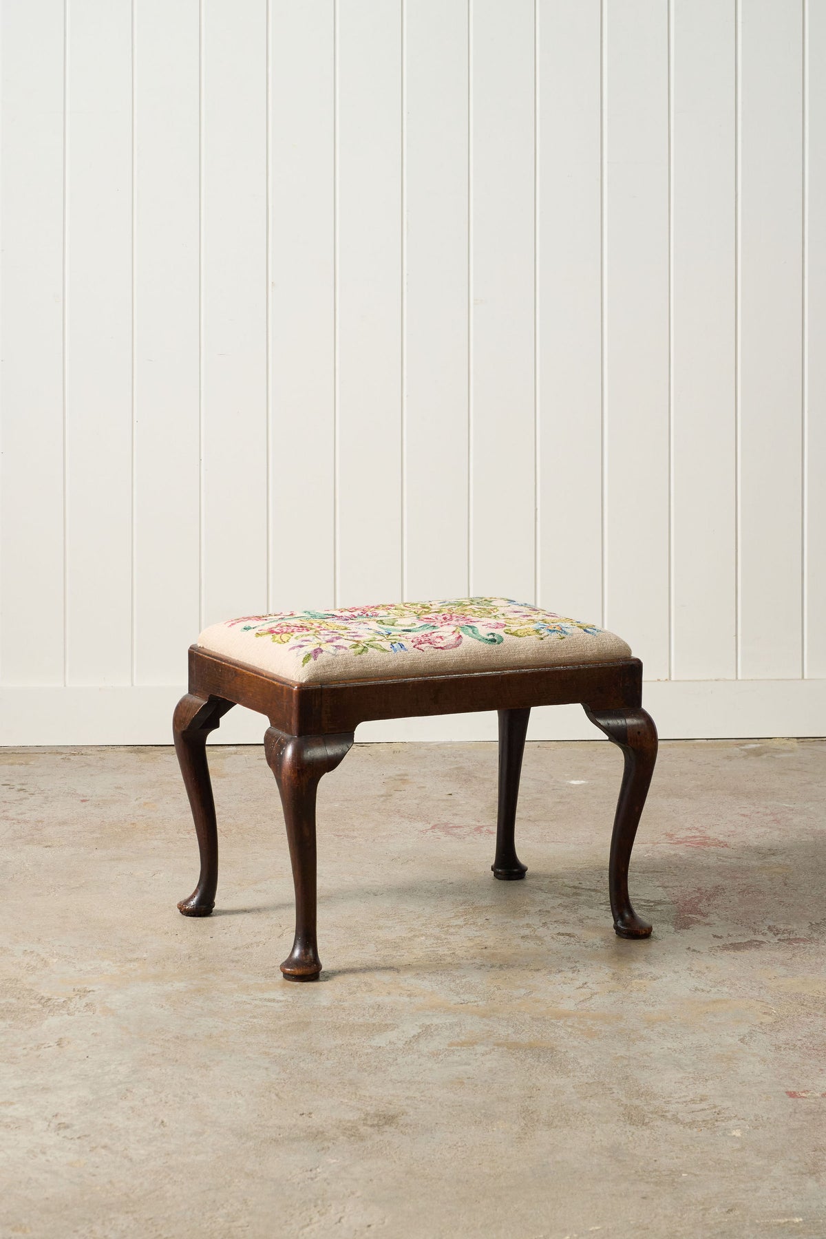 Georgian Stool with Floral Needlework