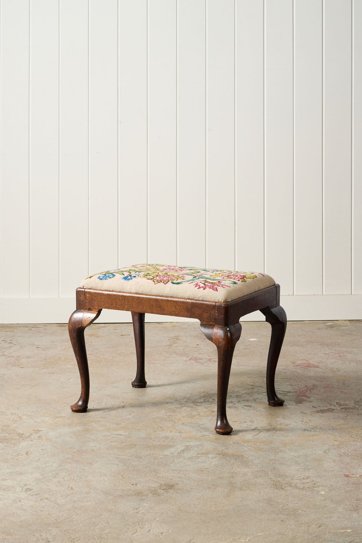 Georgian Stool with Floral Needlework