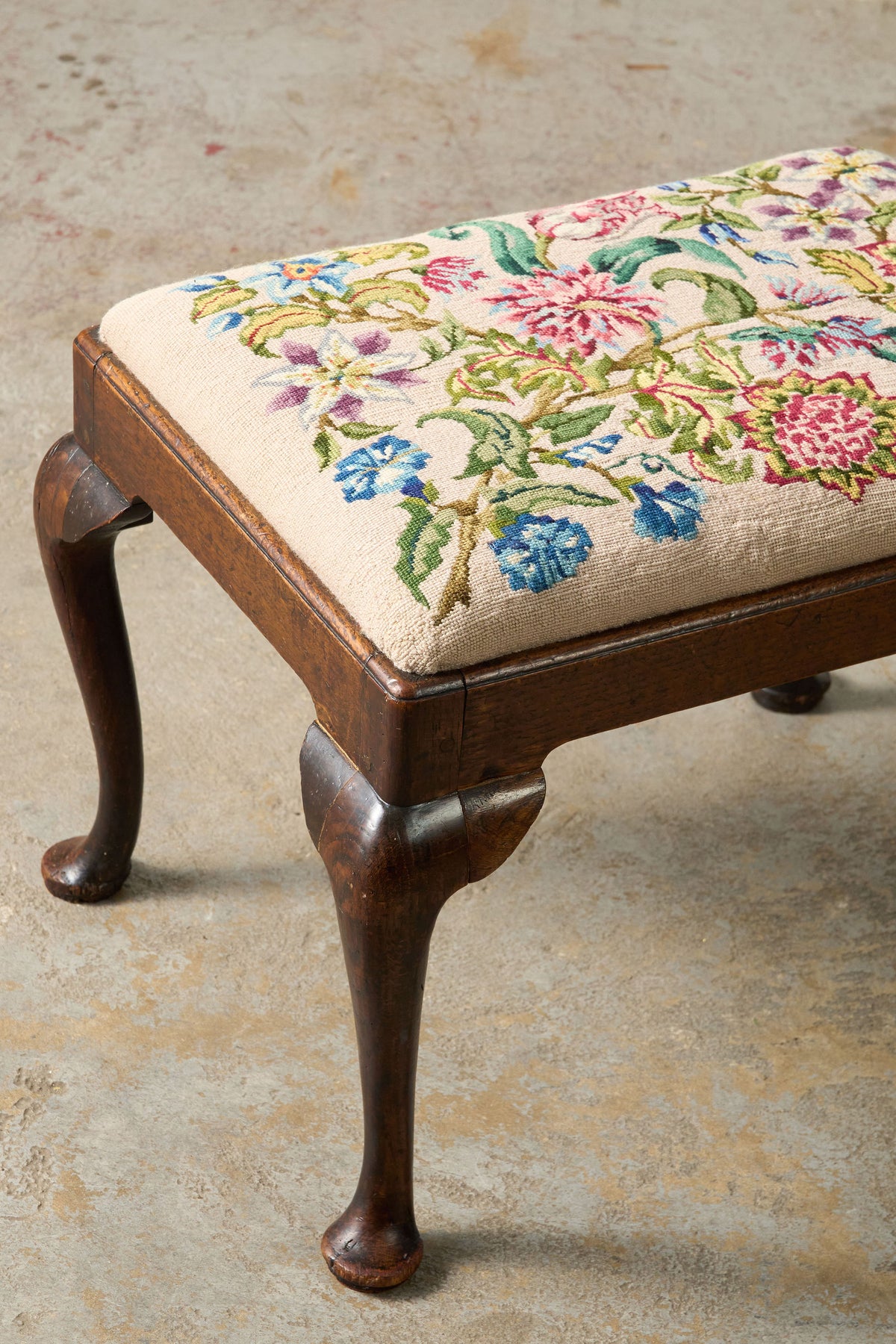 Georgian Stool with Floral Needlework