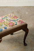 Load image into Gallery viewer, Georgian Stool with Floral Needlework
