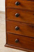 Load image into Gallery viewer, Victorian Mahogany Four Drawer Chest Of Drawers With Wooden Knobs

