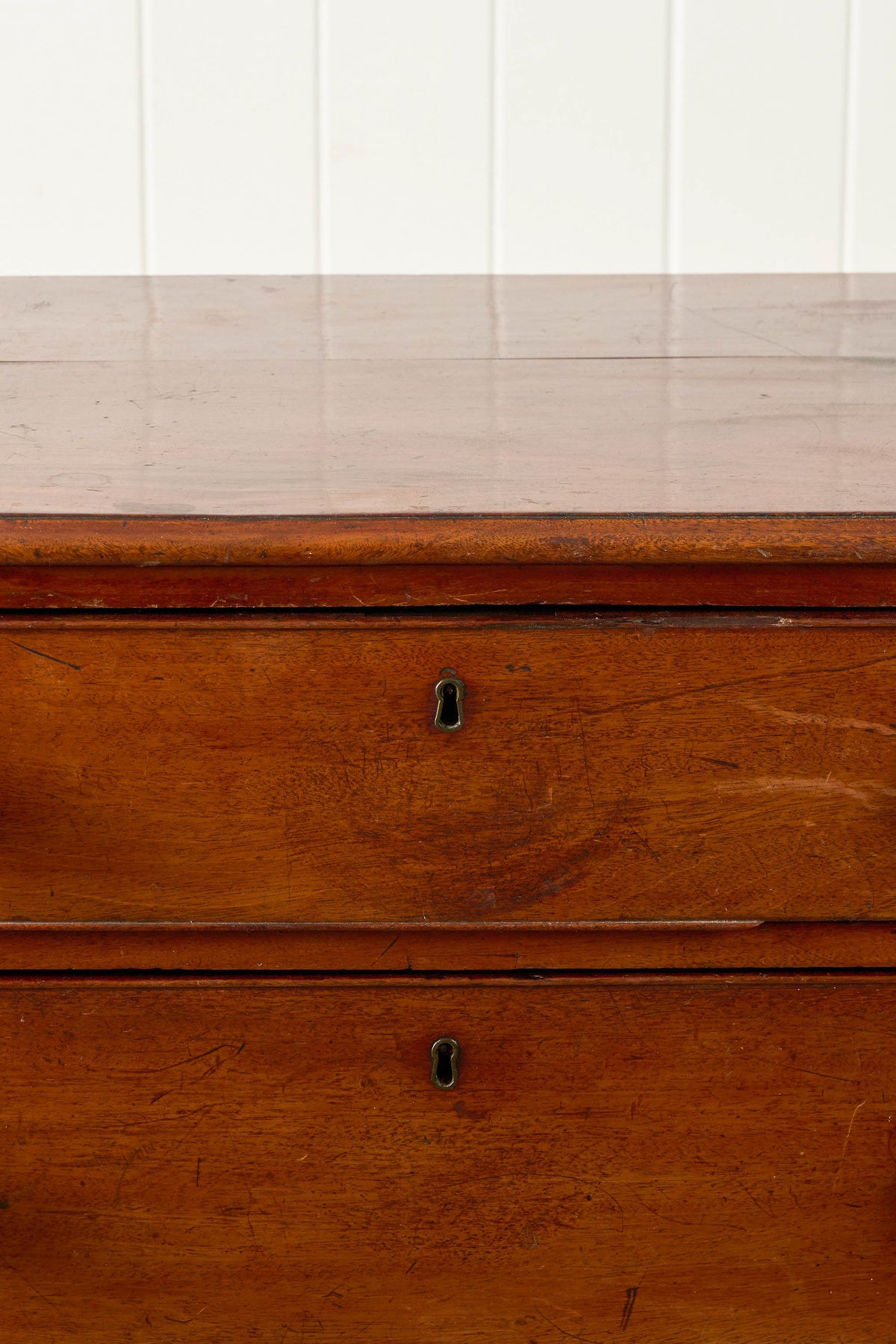 Victorian Mahogany Four Drawer Chest Of Drawers With Wooden Knobs