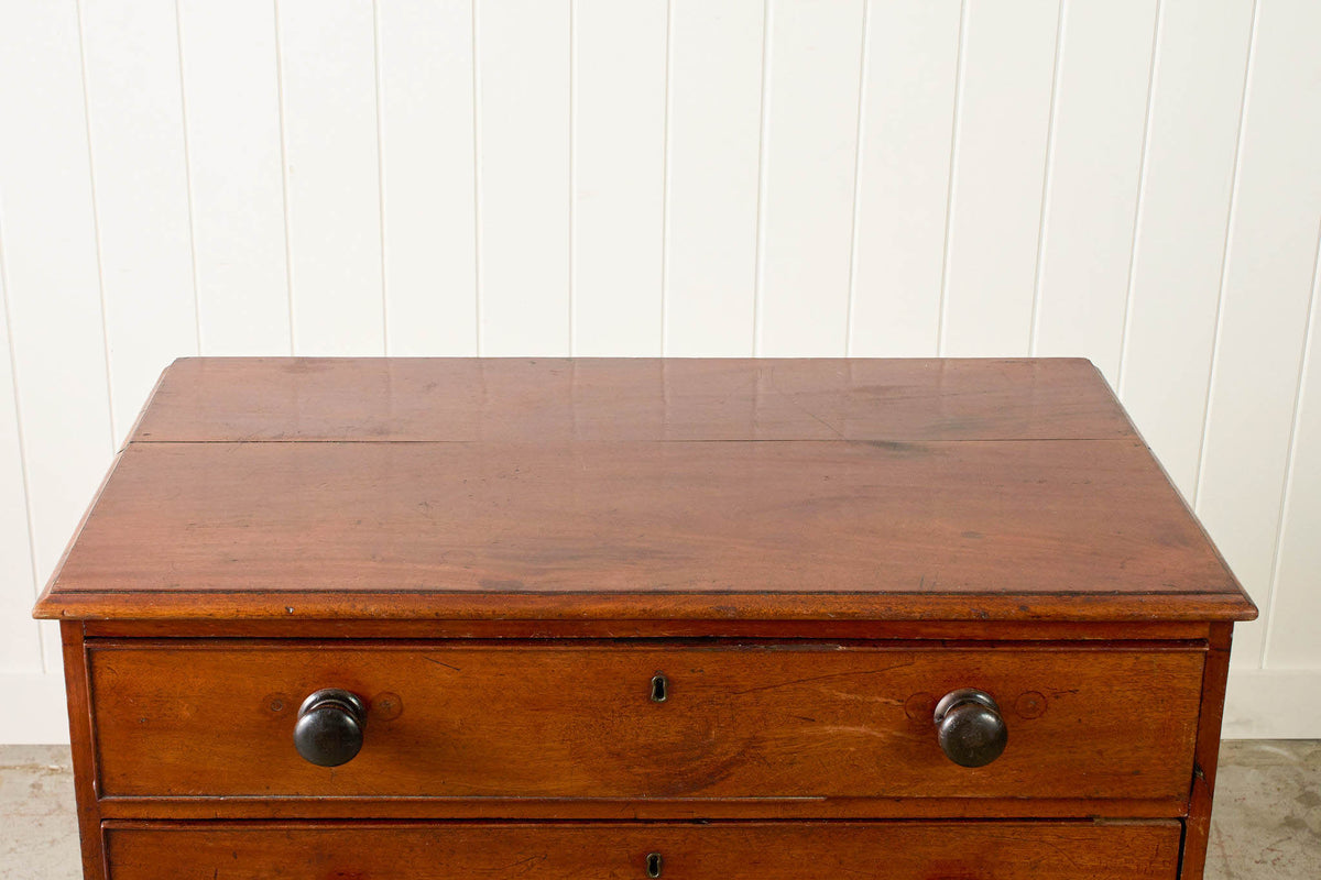 Victorian Mahogany Four Drawer Chest Of Drawers With Wooden Knobs