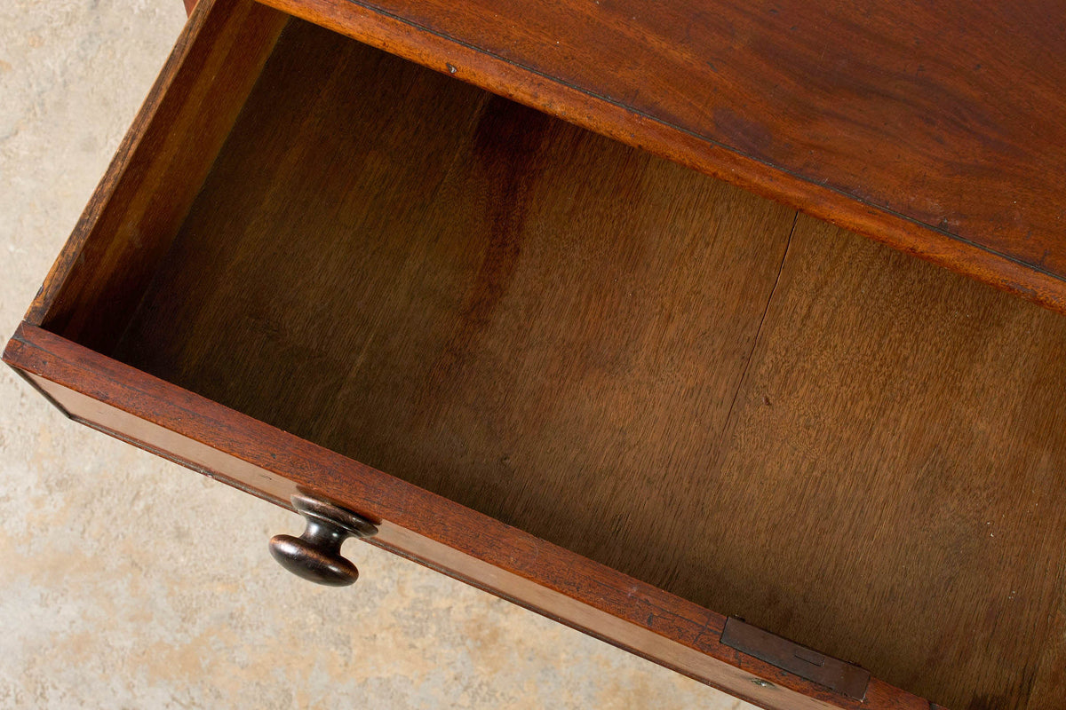 Victorian Mahogany Four Drawer Chest Of Drawers With Wooden Knobs