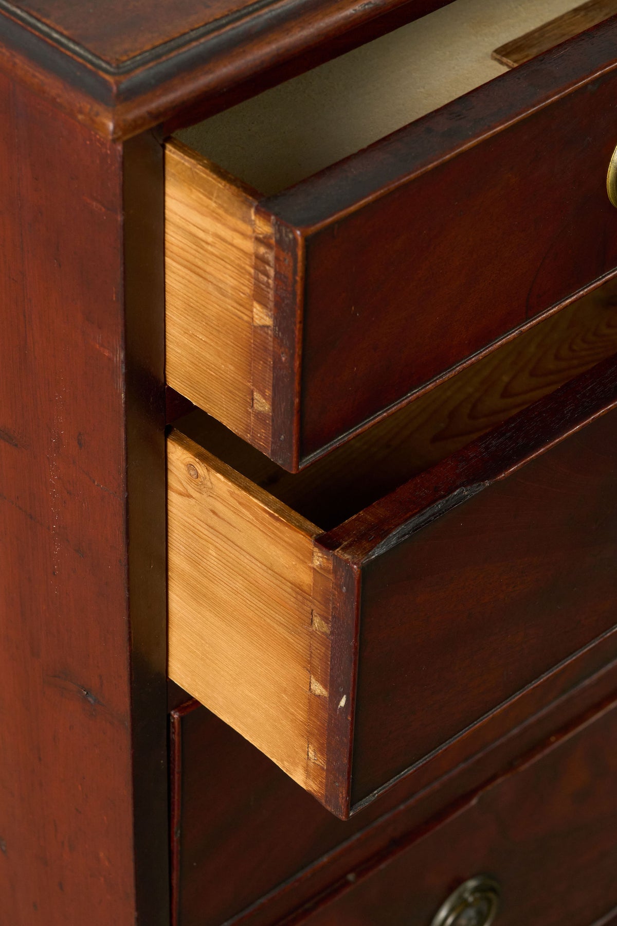19th Century English Mahogany 4-Drawer Chest with Ring Pulls (c. 1820)