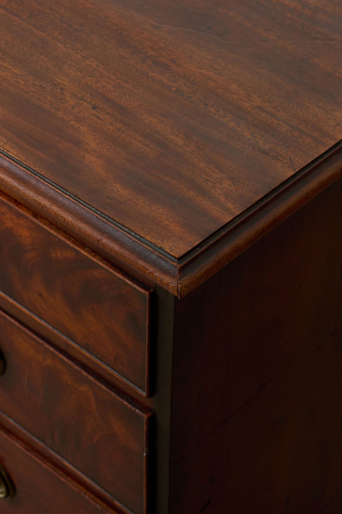 19th Century English Mahogany 4-Drawer Chest with Ring Pulls (c. 1820)