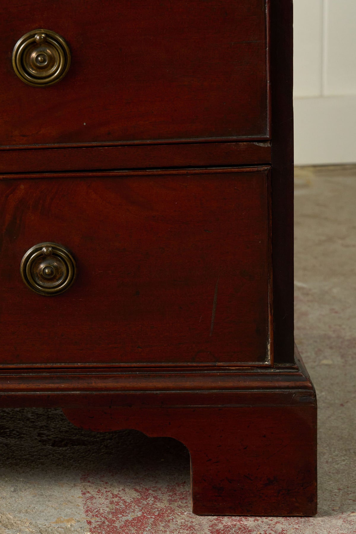 19th Century English Mahogany 4-Drawer Chest with Ring Pulls (c. 1820)