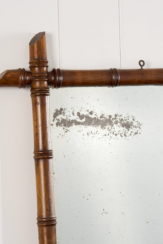 French Faux Bamboo Mirror with Foxing (No. 3)