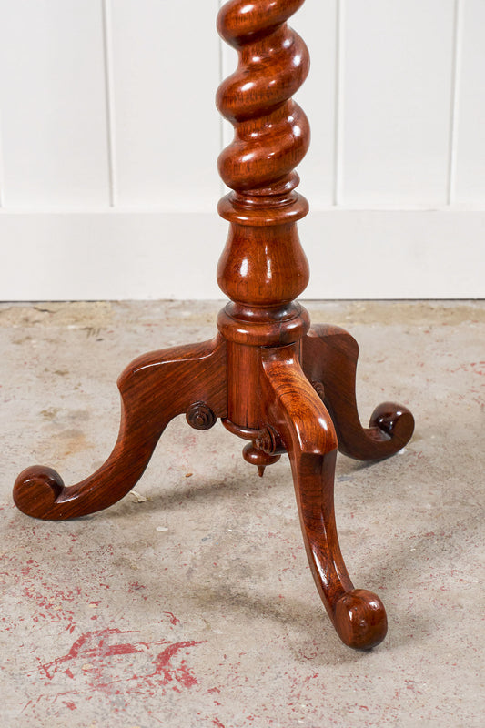 Victorian Rosewood Octagon Gameboard With Barley Twist Base