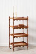 Load image into Gallery viewer, Victorian Four-Tier Whatnot with Bobbin Legs on Casters
