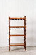 Load image into Gallery viewer, Victorian Four-Tier Whatnot with Bobbin Legs on Casters
