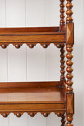 Load image into Gallery viewer, Victorian Four-Tier Whatnot with Bobbin Legs on Casters
