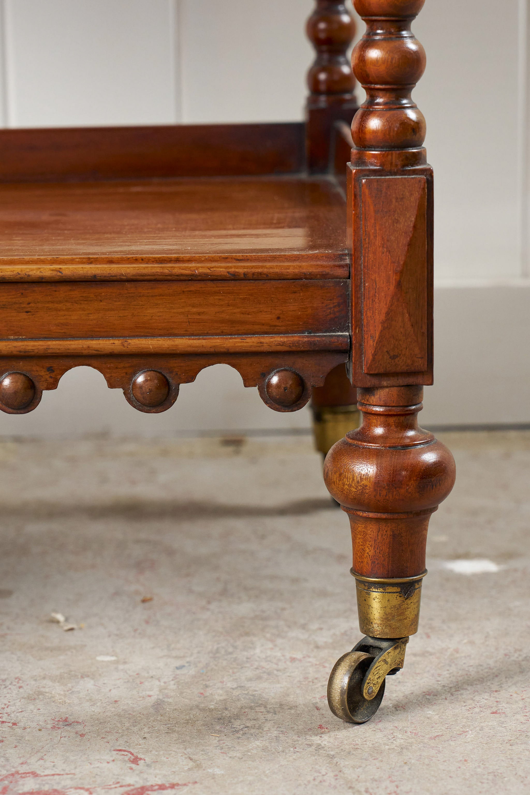 Victorian Four-Tier Whatnot with Bobbin Legs on Casters