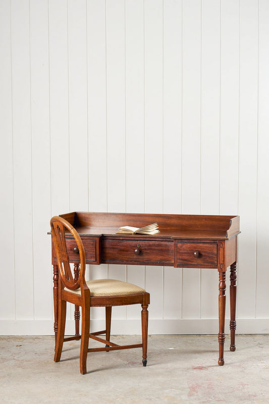 Victorian Mahogany Veneer 3-Drawer Desk