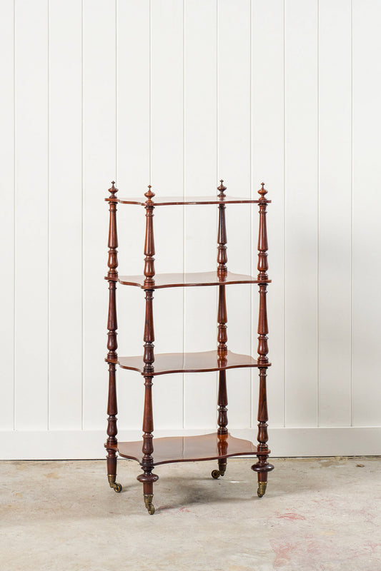 Victorian Rosewood Whatnot with Scalloped Edge