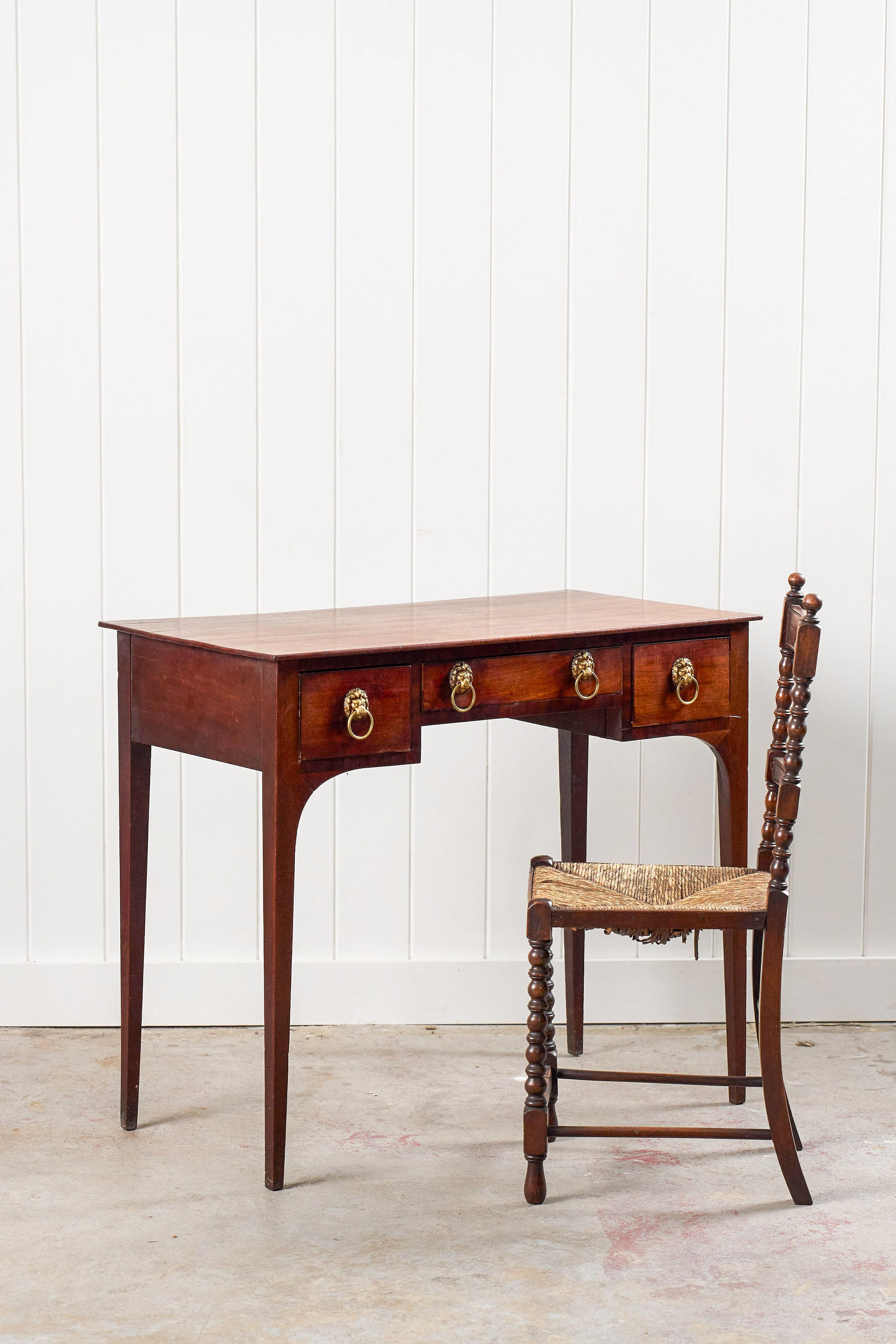 Regency Side Table Desk w/ Lion Head Pulls