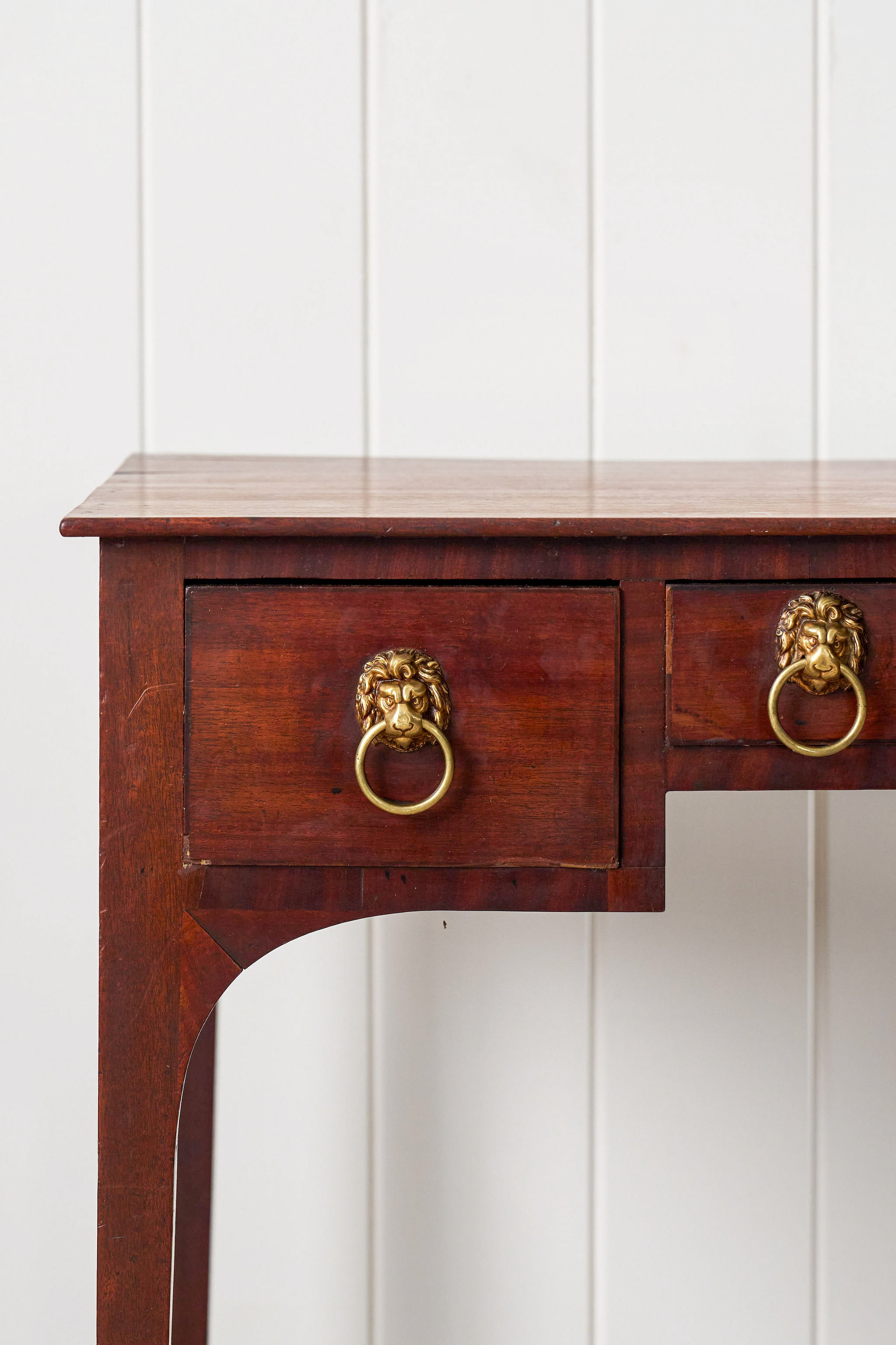 Regency Side Table Desk w/ Lion Head Pulls