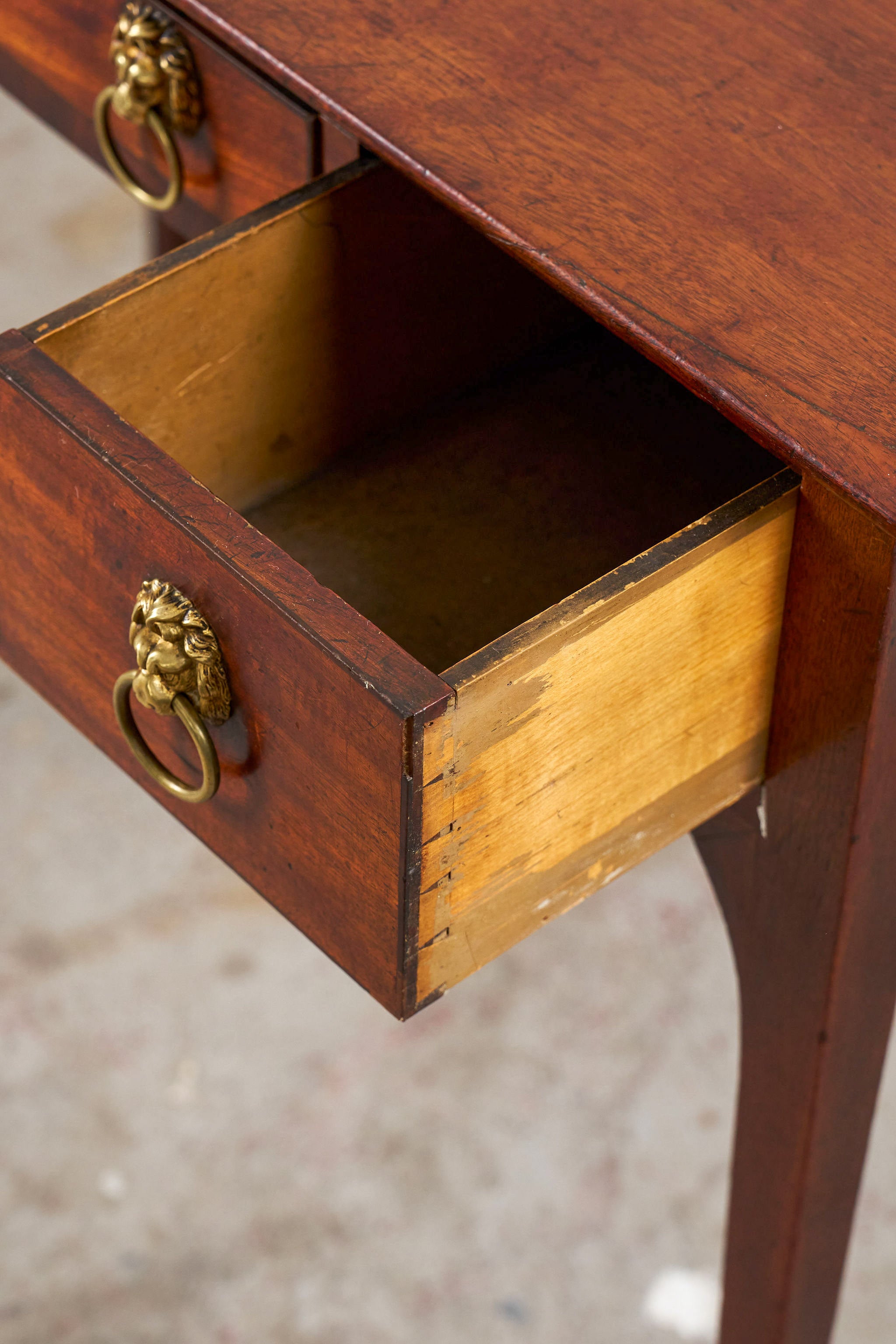 Regency Side Table Desk w/ Lion Head Pulls