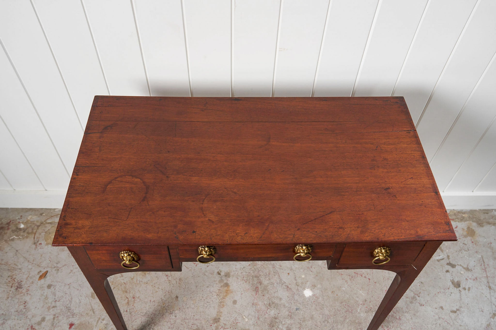 Regency Side Table Desk w/ Lion Head Pulls