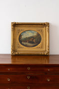 Load image into Gallery viewer, Antique 19th Century English Original Pastoral Landscape Oil on Tin
