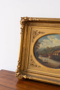 Load image into Gallery viewer, Antique 19th Century English Original Pastoral Landscape Oil on Tin
