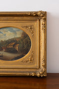 Load image into Gallery viewer, Antique 19th Century English Original Pastoral Landscape Oil on Tin
