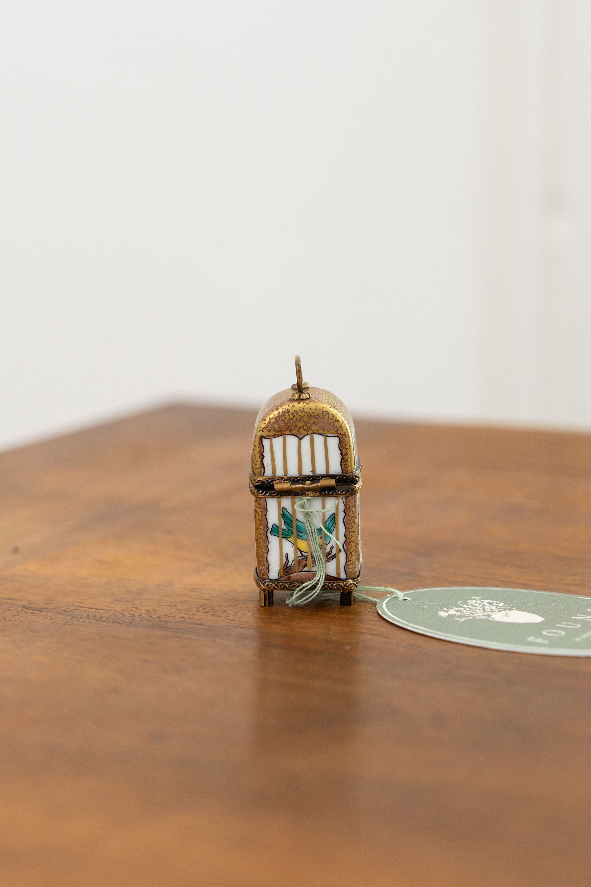 Hand Painted Limoges France Bird Cage Keepsake Box