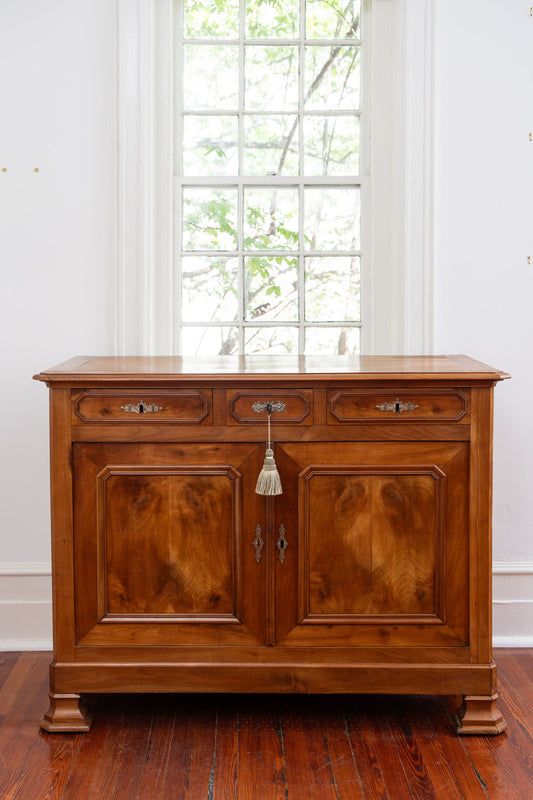 French 19th Century Cherry Buffet With Raised Panel Molding