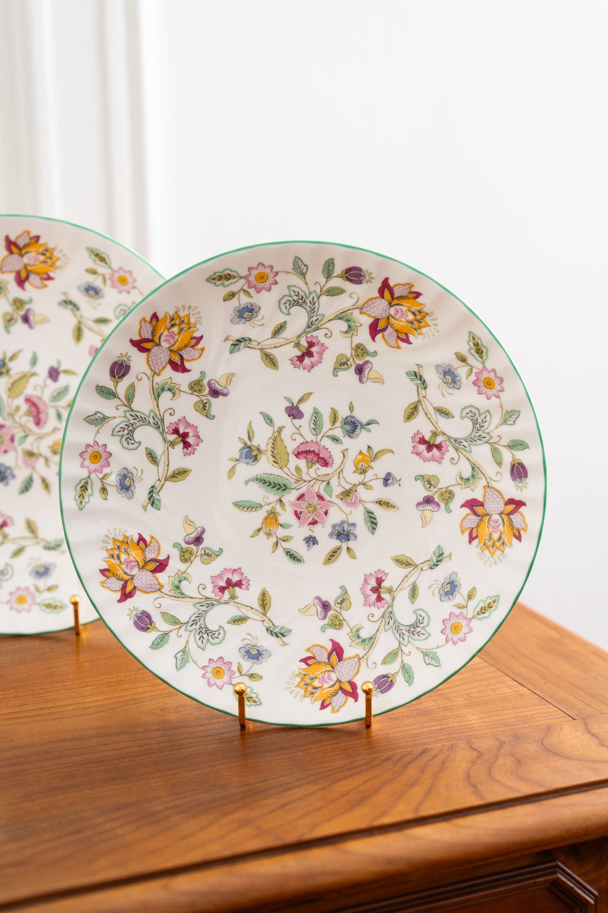 Haddon Hall Green Rimmed Large Bone China Plate
