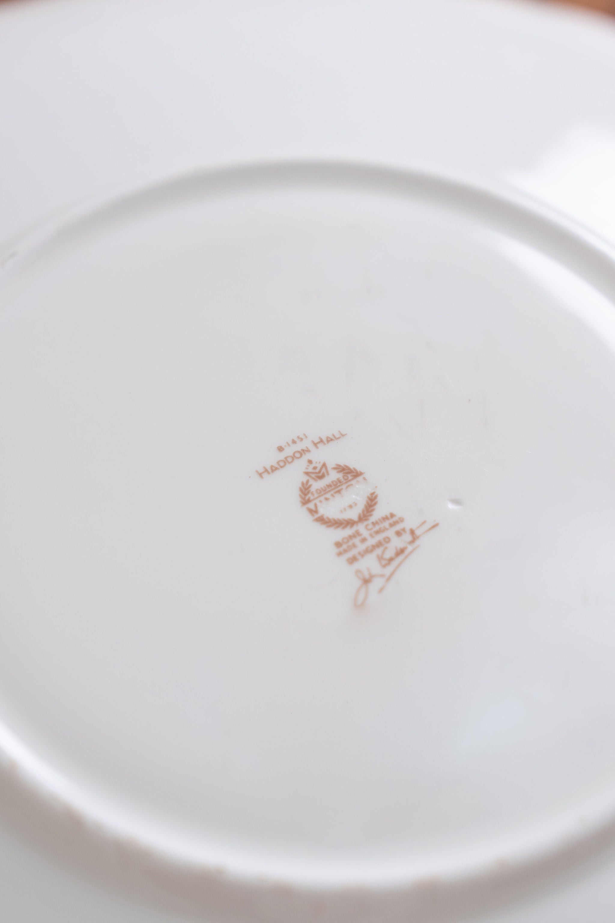 Haddon Hall Green Rimmed Large Bone China Plate