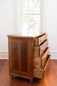 Load image into Gallery viewer, 19th Century European Stained Pine Large 4-Drawer Dresser with Double Pulls
