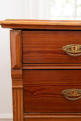 Load image into Gallery viewer, 19th Century European Stained Pine Large 4-Drawer Dresser with Double Pulls
