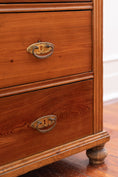 Load image into Gallery viewer, 19th Century European Stained Pine Large 4-Drawer Dresser with Double Pulls

