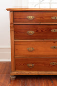Load image into Gallery viewer, 19th Century European Stained Pine Large 4-Drawer Dresser with Double Pulls
