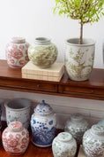 Load image into Gallery viewer, Blue + White Ginger Jar With Bird + Flower Motif
