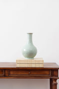 Load image into Gallery viewer, Vintage Floral Chinese Chinoiserie Celadon Vase
