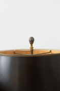 Load image into Gallery viewer, PAIR of Stiffel Brass Lamps with Black Oval Shades and Marble Bases
