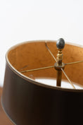 Load image into Gallery viewer, PAIR of Stiffel Brass Lamps with Black Oval Shades and Marble Bases

