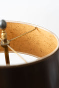 Load image into Gallery viewer, PAIR of Stiffel Brass Lamps with Black Oval Shades and Marble Bases
