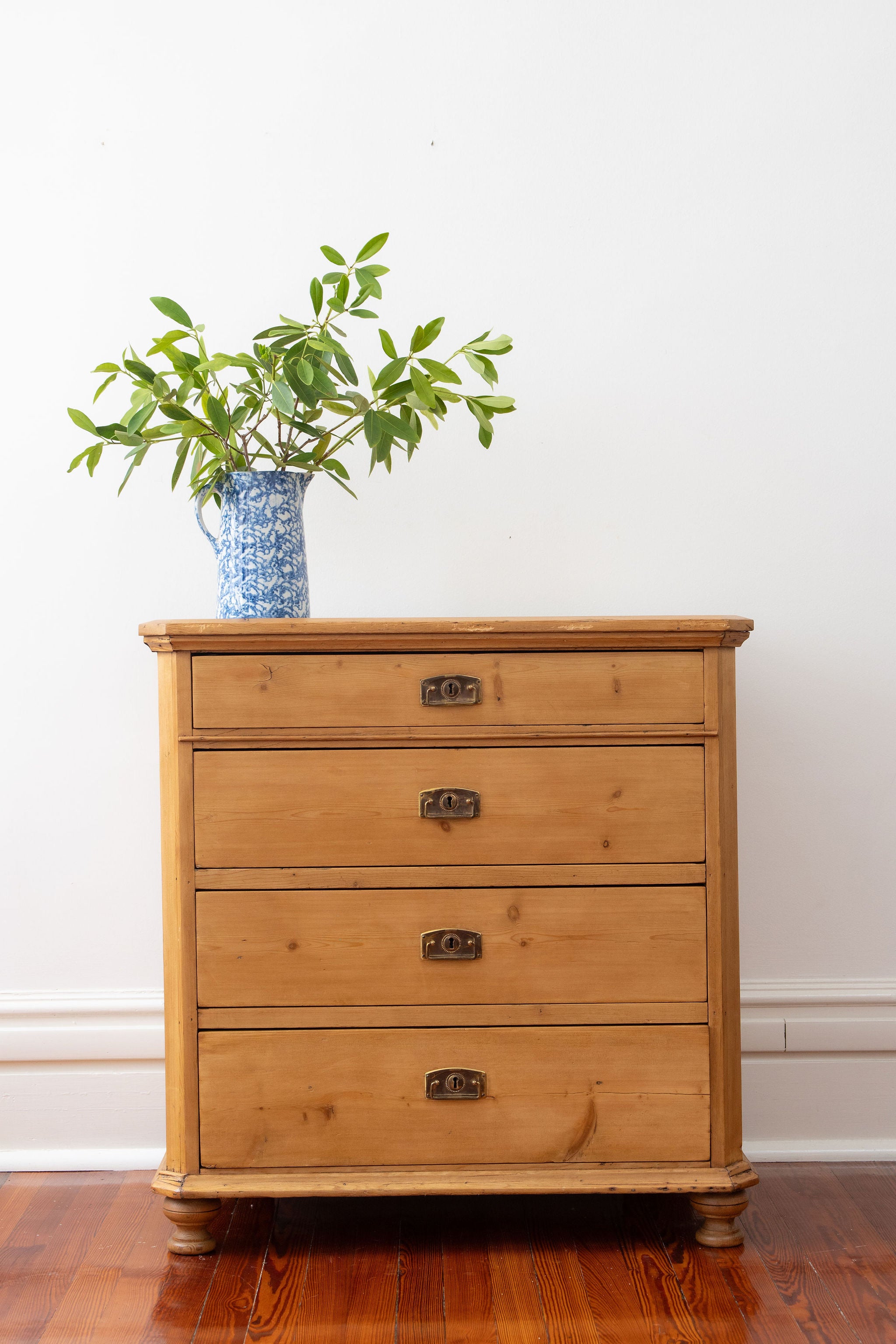 European 19th Century Pine 4-Drawer Chest